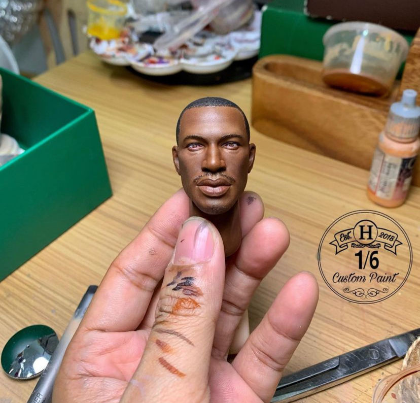 one sixth scale Carl Johnson head sculpt 3D print model_4
