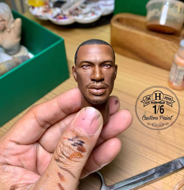 one sixth scale Carl Johnson head sculpt 3D print model_2