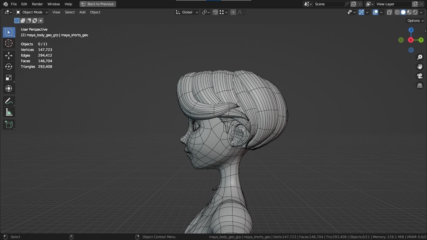 Maya cartoon girl teen character 3D model_13