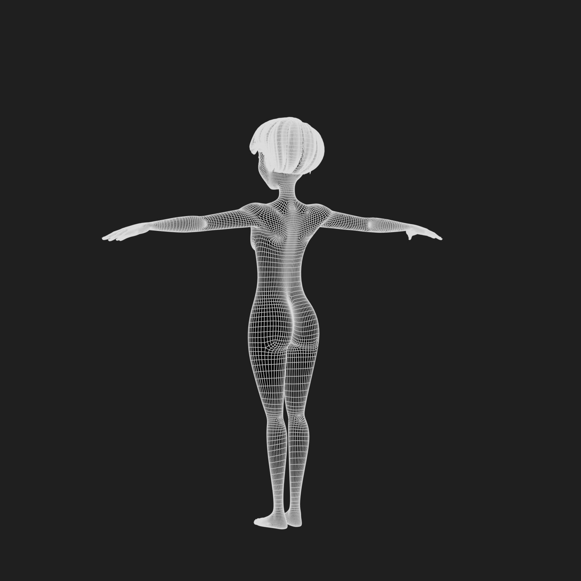 Maya cartoon girl teen character 3D model_48