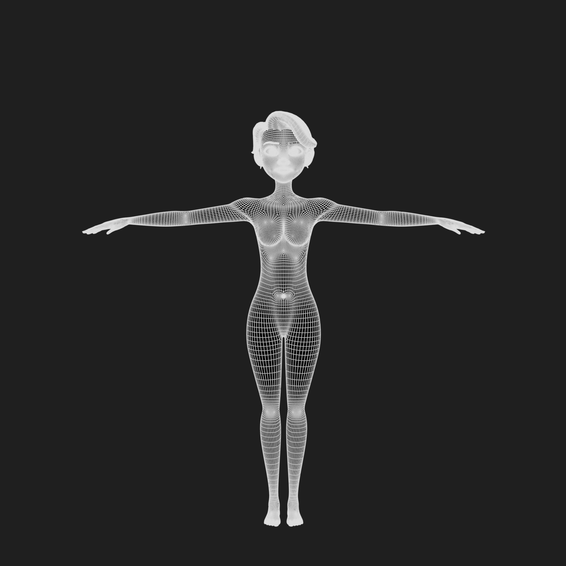 Maya cartoon girl teen character 3D model_45