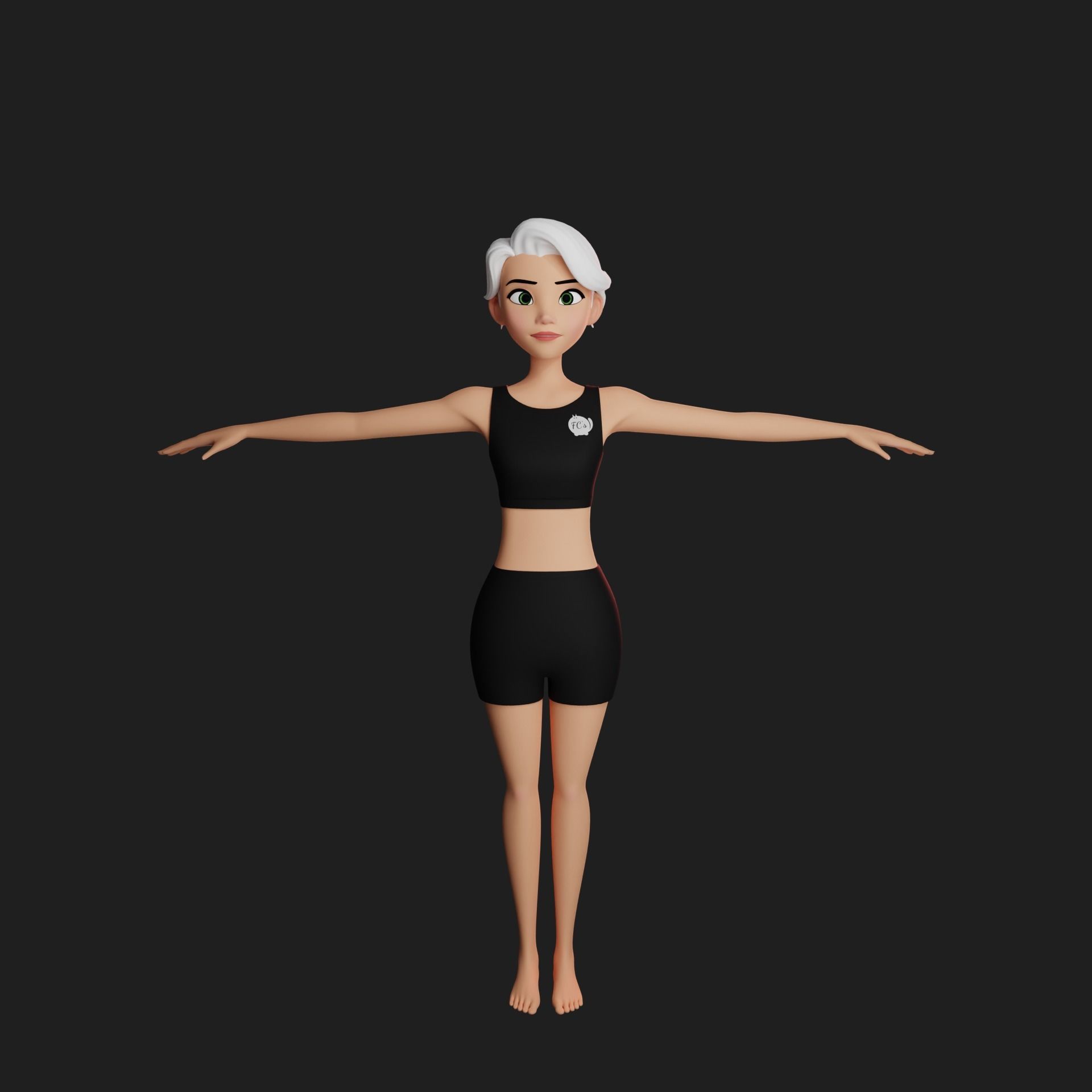 Maya cartoon girl teen character 3D model_37