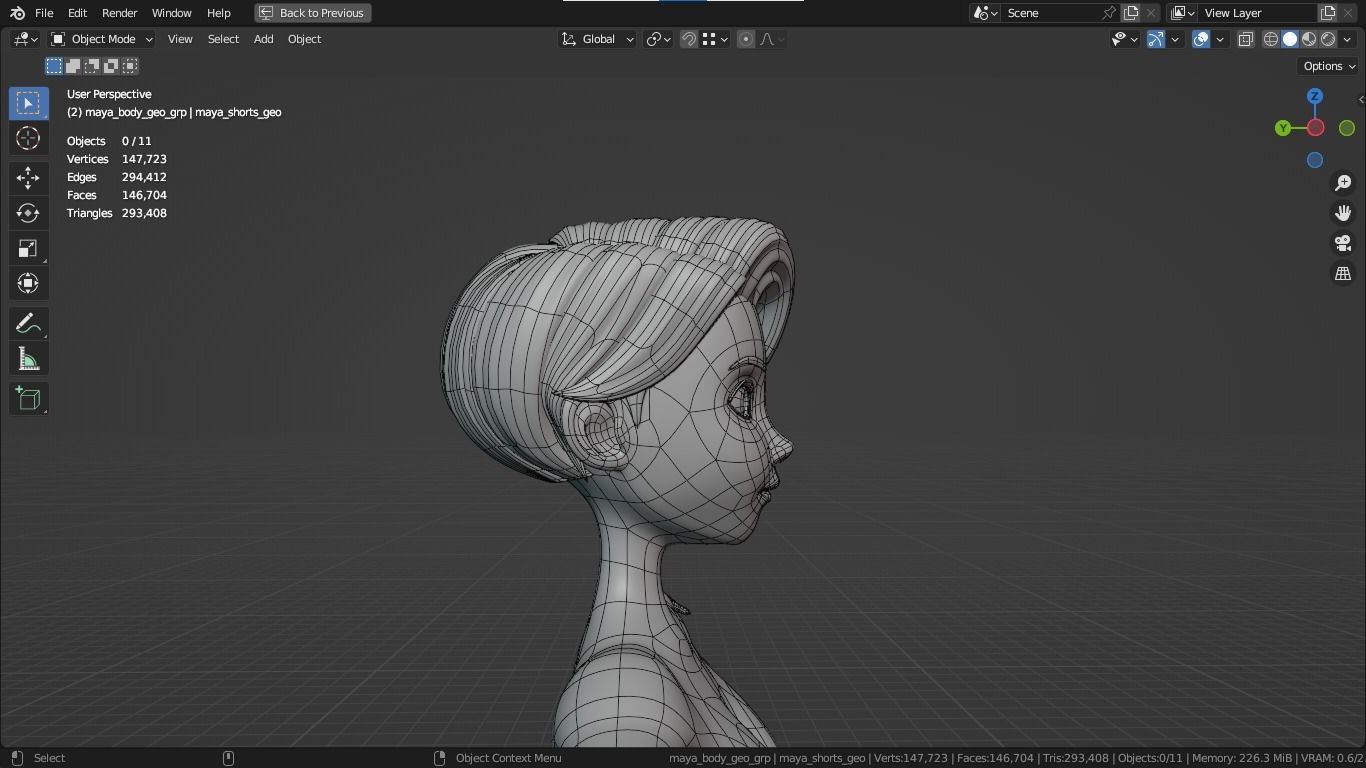 Maya cartoon girl teen character 3D model_17