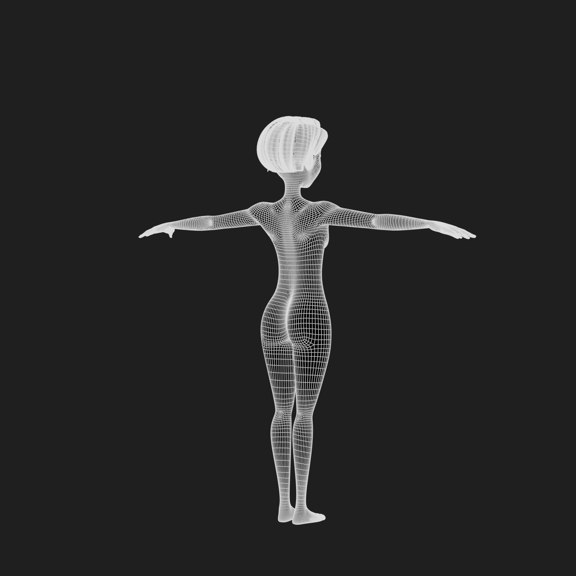 Maya cartoon girl teen character 3D model_50