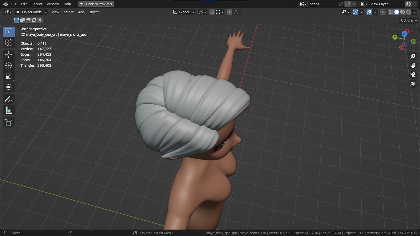 Maya cartoon girl teen character 3D model_18