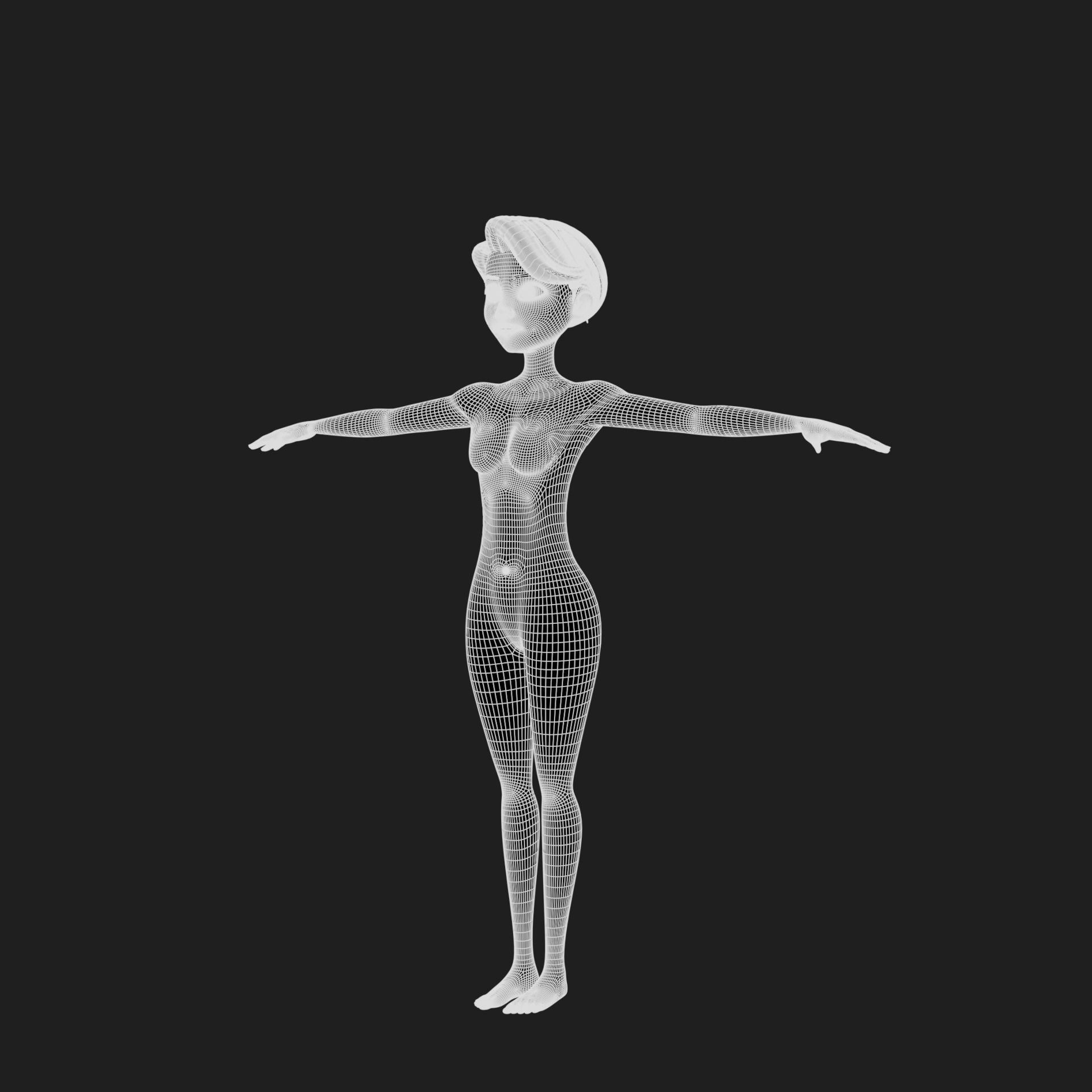 Maya cartoon girl teen character 3D model_46