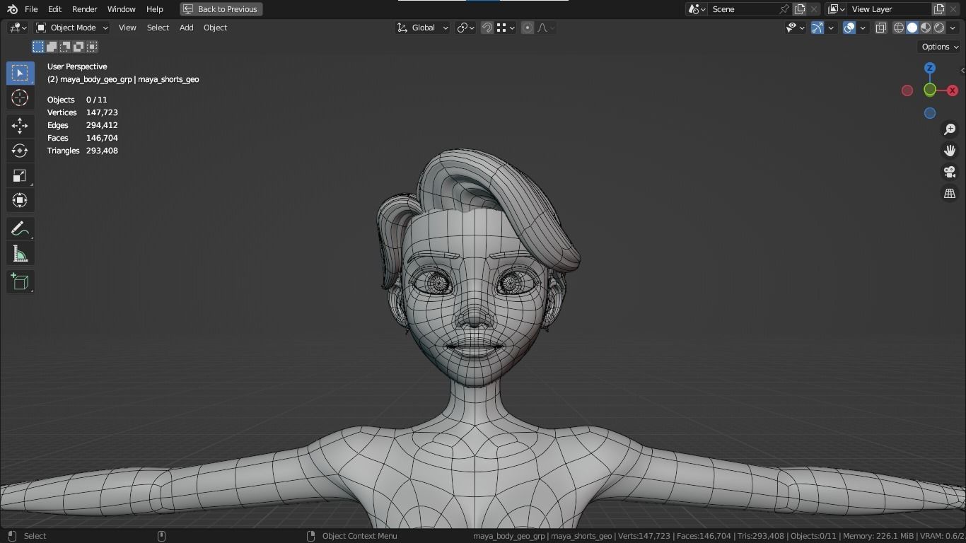 Maya cartoon girl teen character 3D model_11