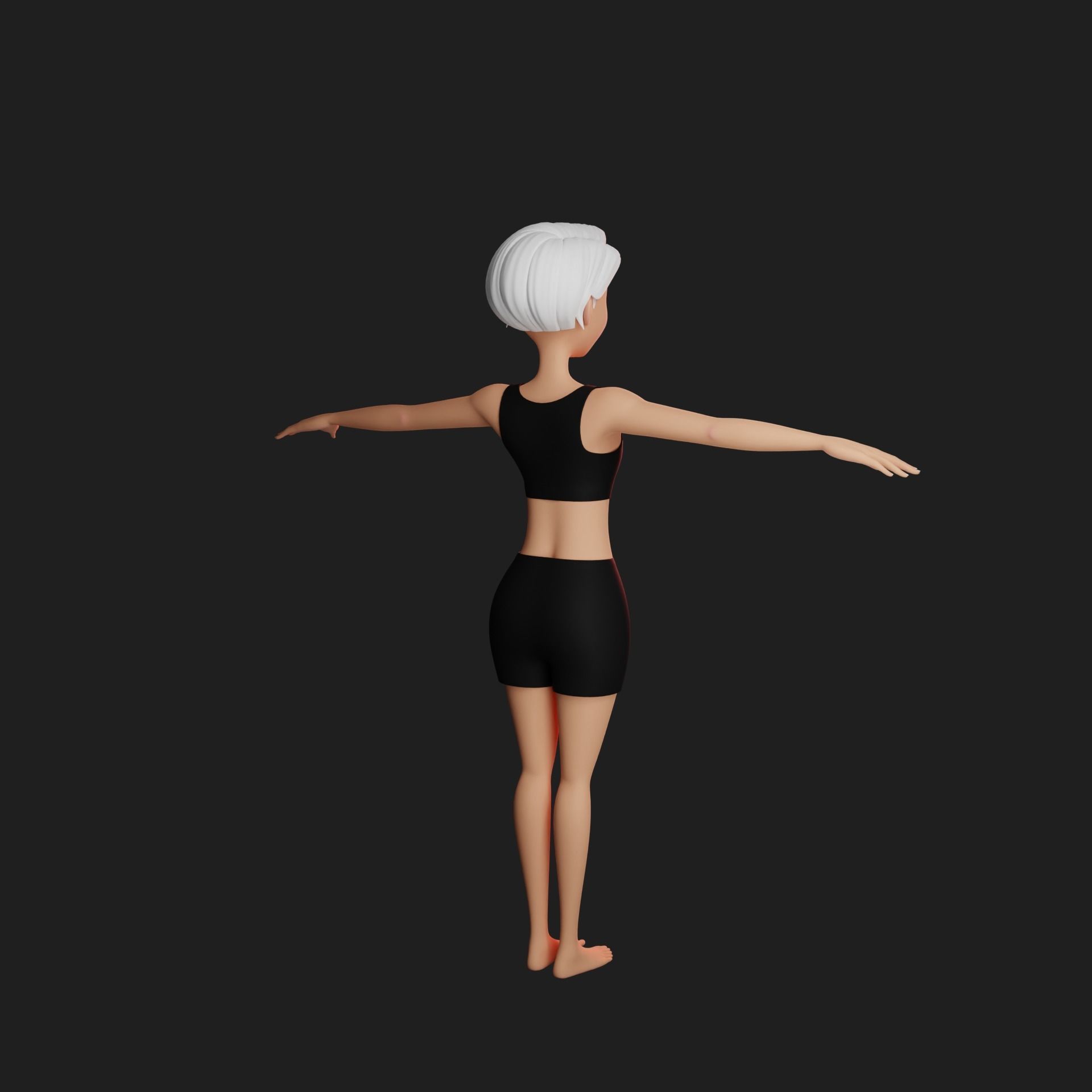 Maya cartoon girl teen character 3D model_42