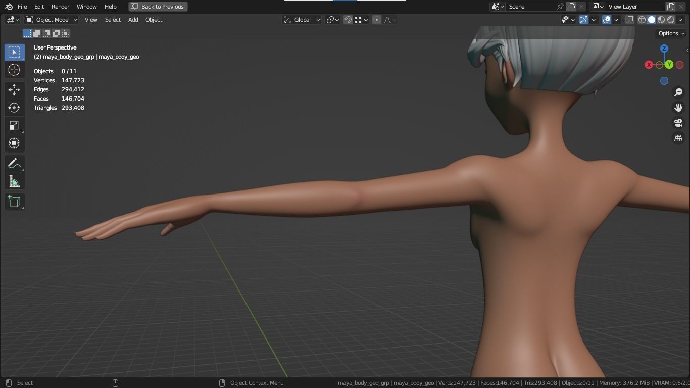 Maya cartoon girl teen character 3D model_23