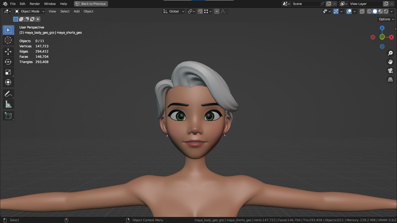 Maya cartoon girl teen character 3D model_10