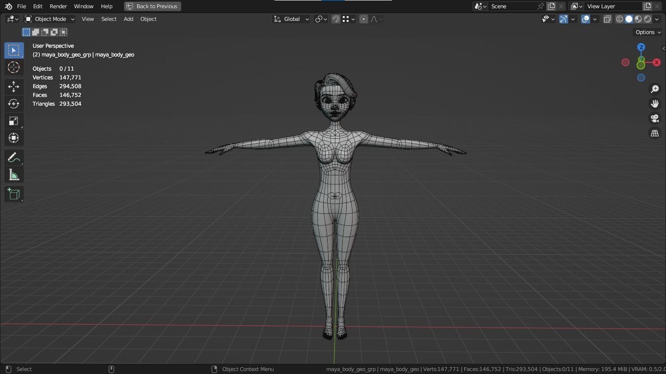 Maya cartoon girl teen character 3D model_3