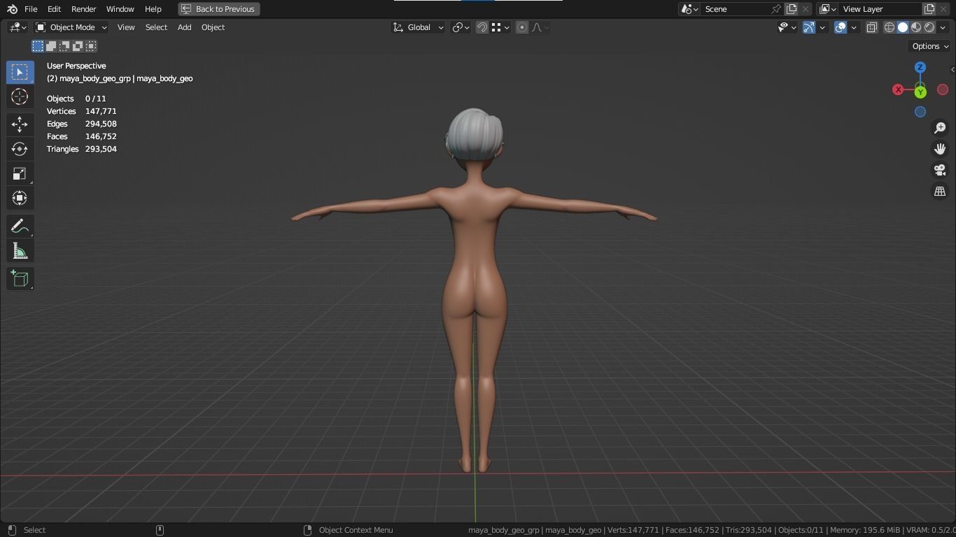 Maya cartoon girl teen character 3D model_6