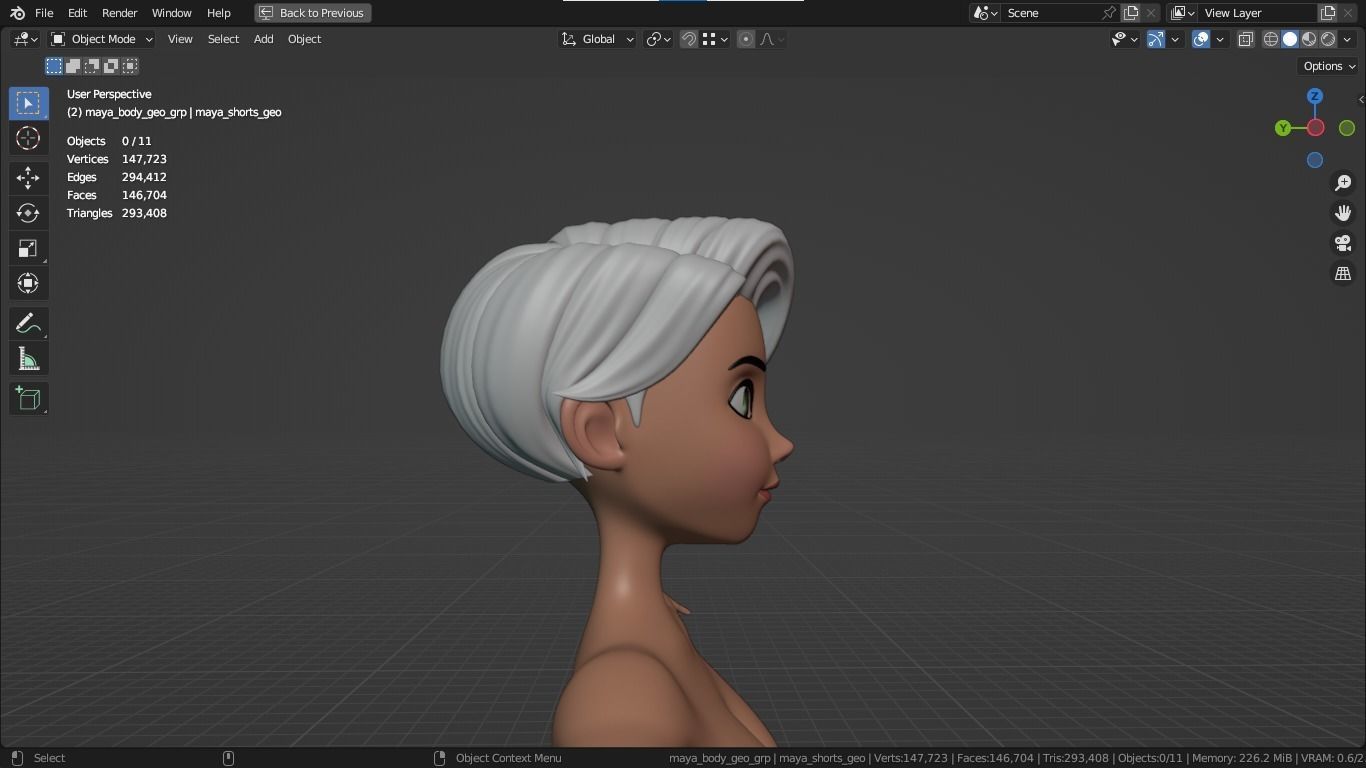 Maya cartoon girl teen character 3D model_16