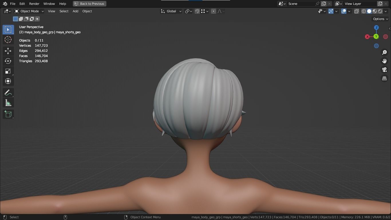 Maya cartoon girl teen character 3D model_14