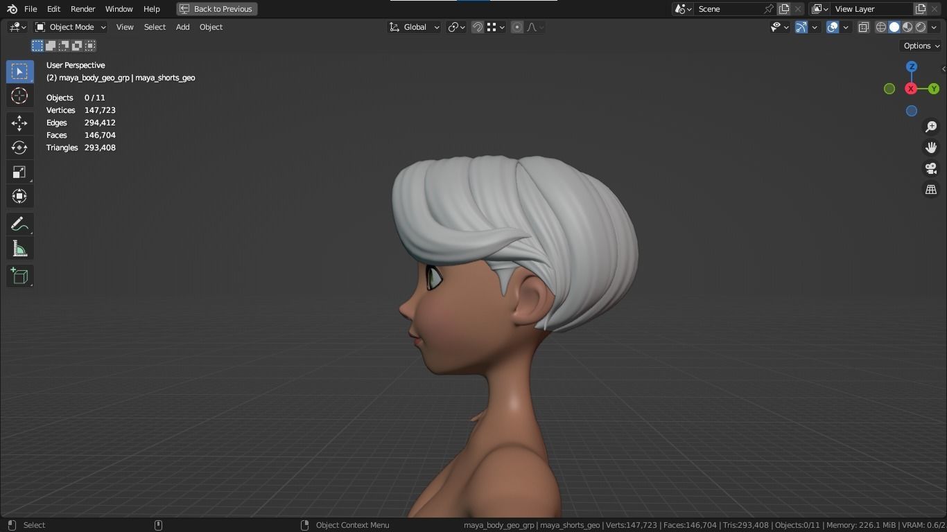 Maya cartoon girl teen character 3D model_12