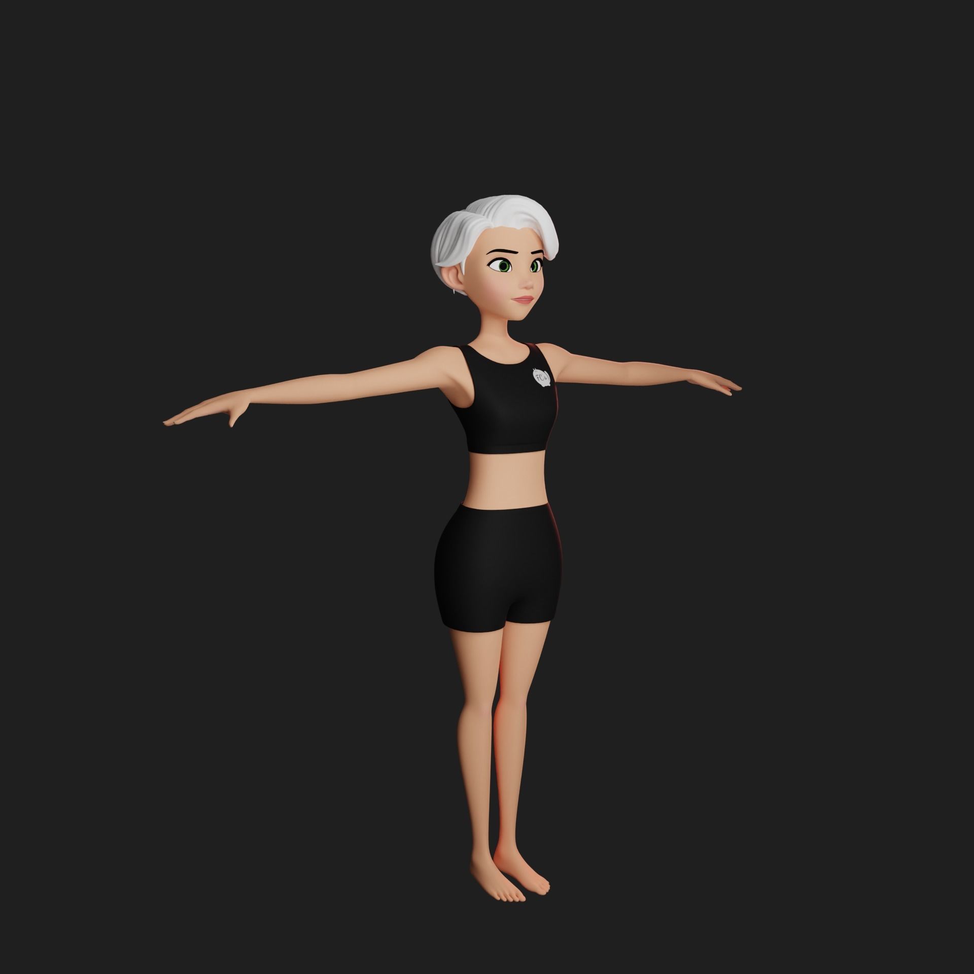 Maya cartoon girl teen character 3D model_44