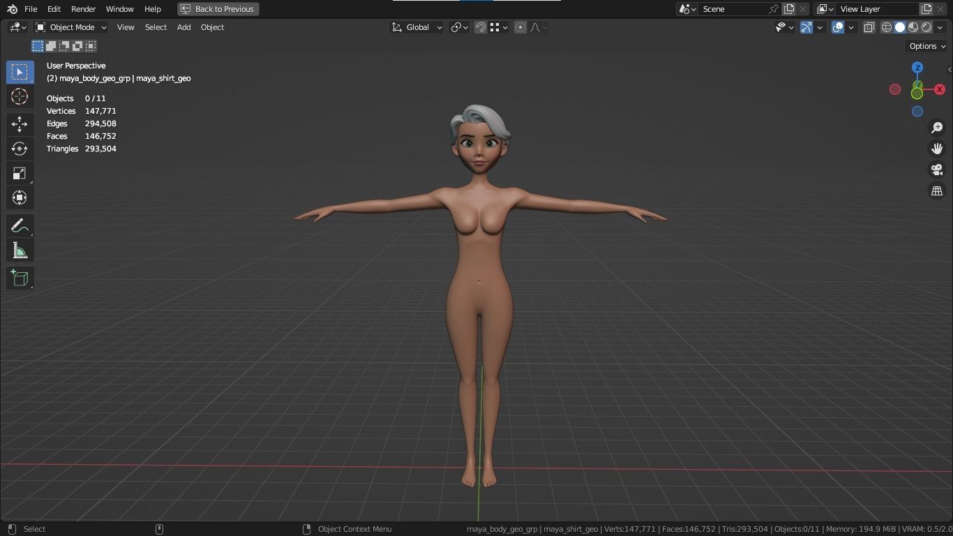 Maya cartoon girl teen character 3D model_2