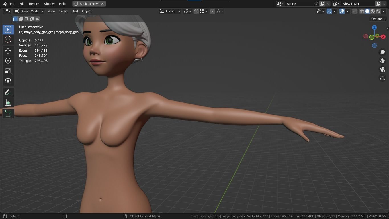 Maya cartoon girl teen character 3D model_21