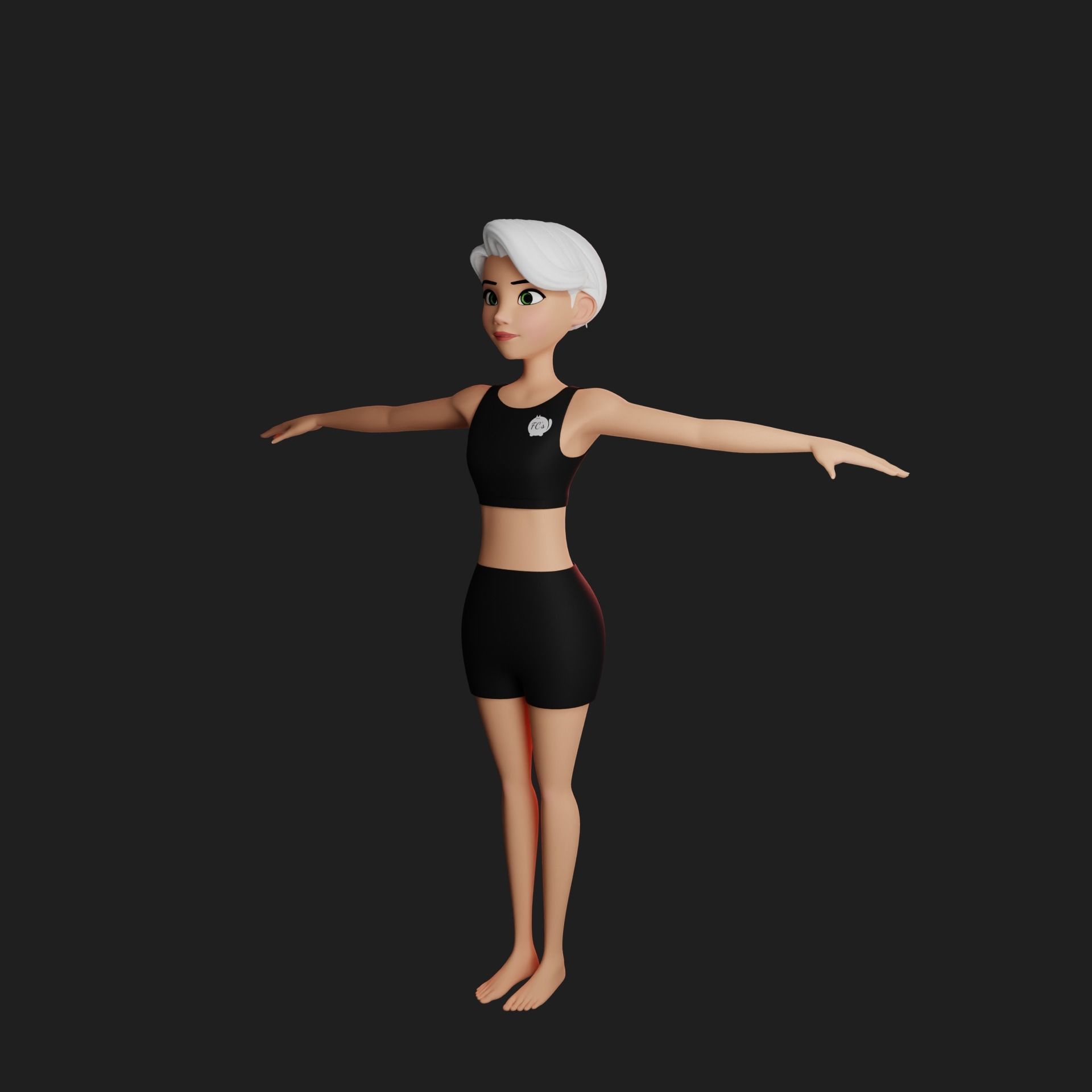 Maya cartoon girl teen character 3D model_38