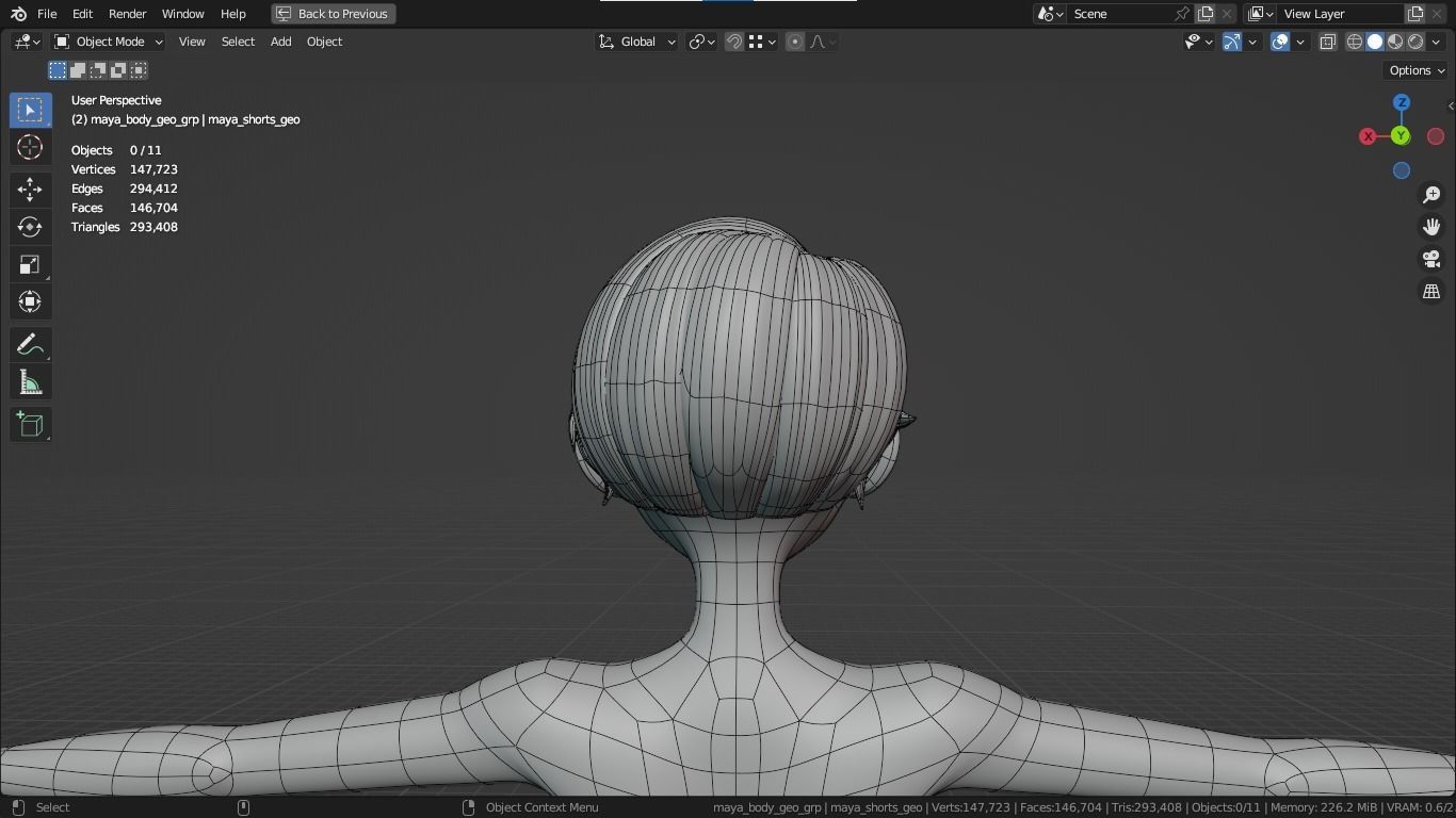 Maya cartoon girl teen character 3D model_15