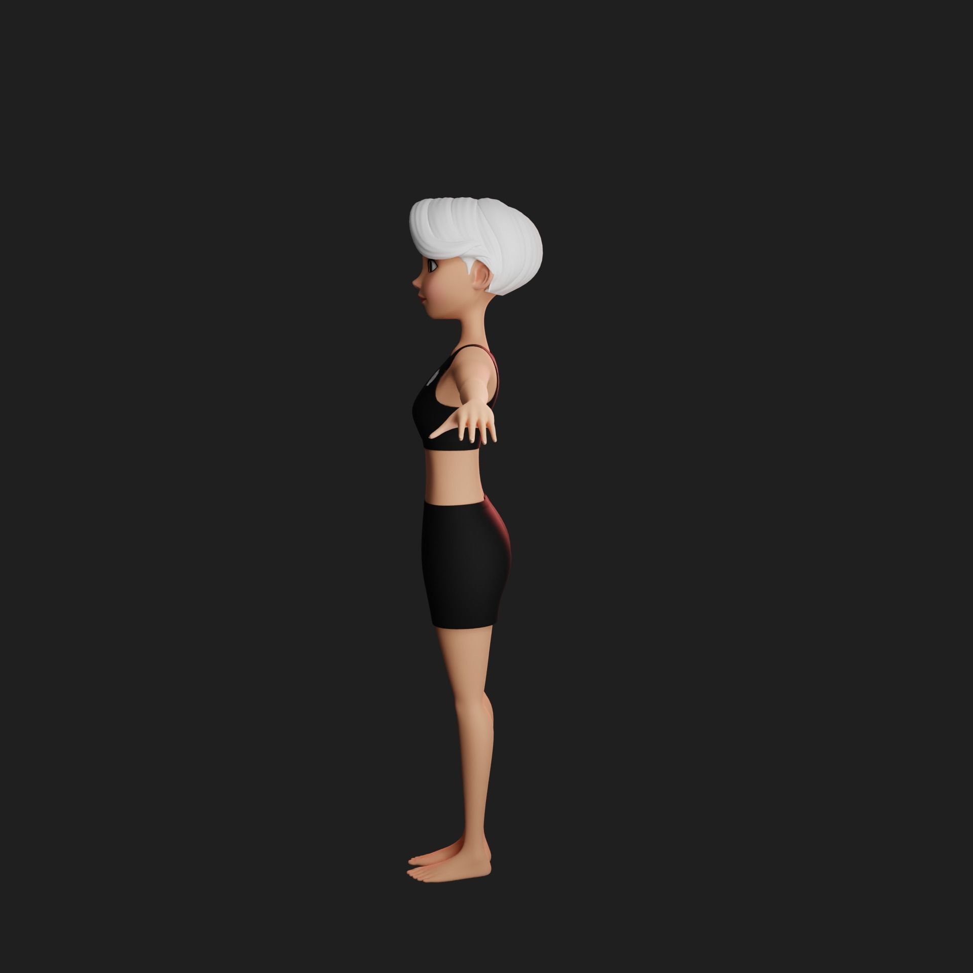 Maya cartoon girl teen character 3D model_39