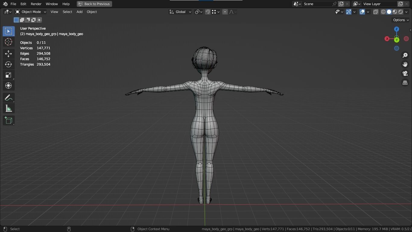 Maya cartoon girl teen character 3D model_7