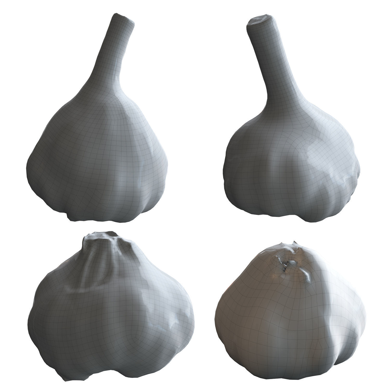 Garlic Low-poly 3D model_1