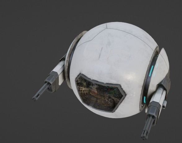 Sci-Fi Droid Robot 3D model_2