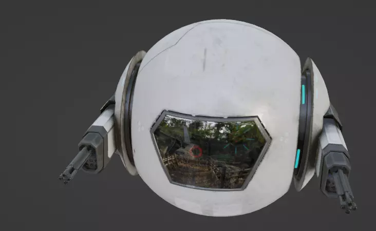 Sci-Fi Droid Robot 3D model_0