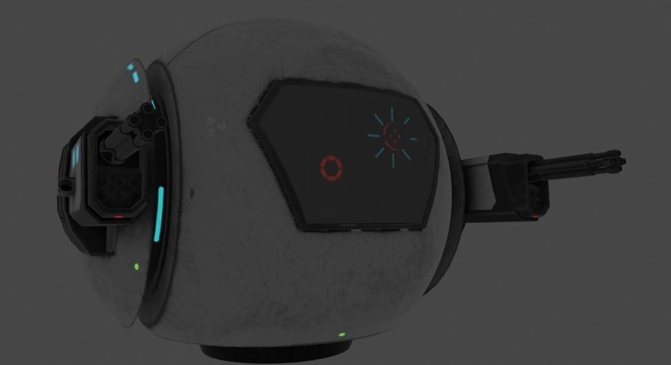 Sci-Fi Droid Robot 3D model_9