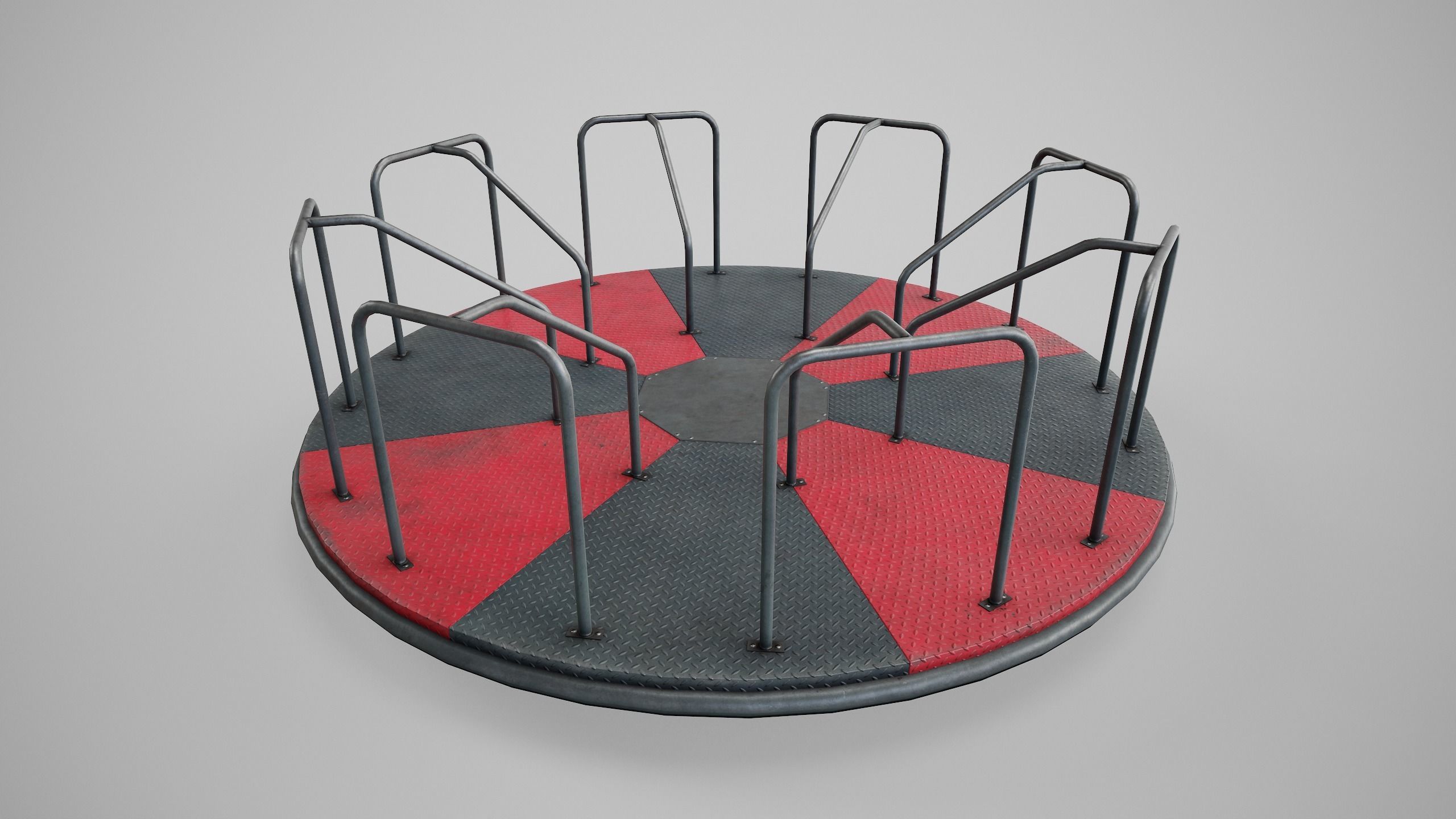 Painted Playground Carousel 2 Low-poly 3D model_5