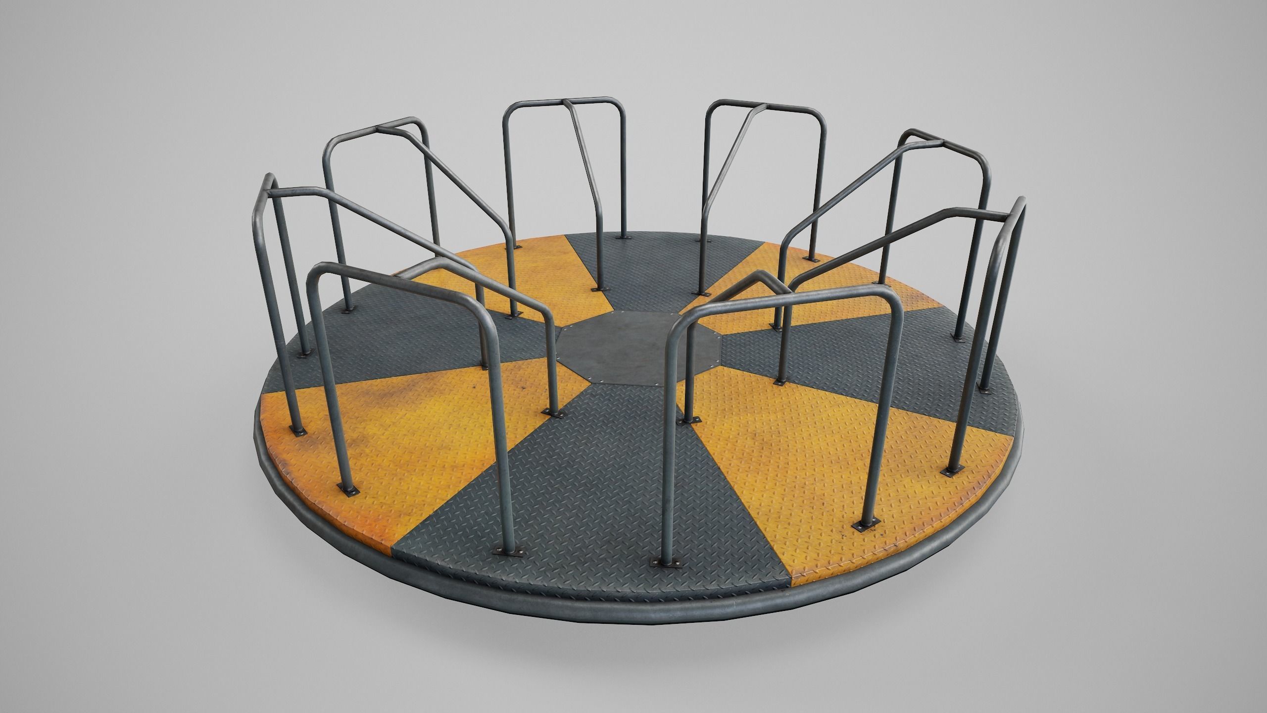 Painted Playground Carousel 2 Low-poly 3D model_6