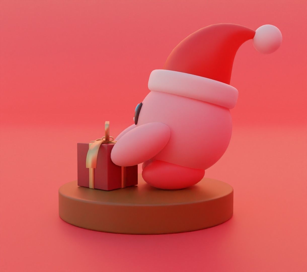 Kirby holidays sat 3D model for 3D print 3D print model_5
