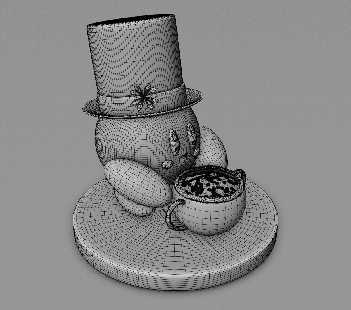 Kirby holidays sat 3D model for 3D print 3D print model_61