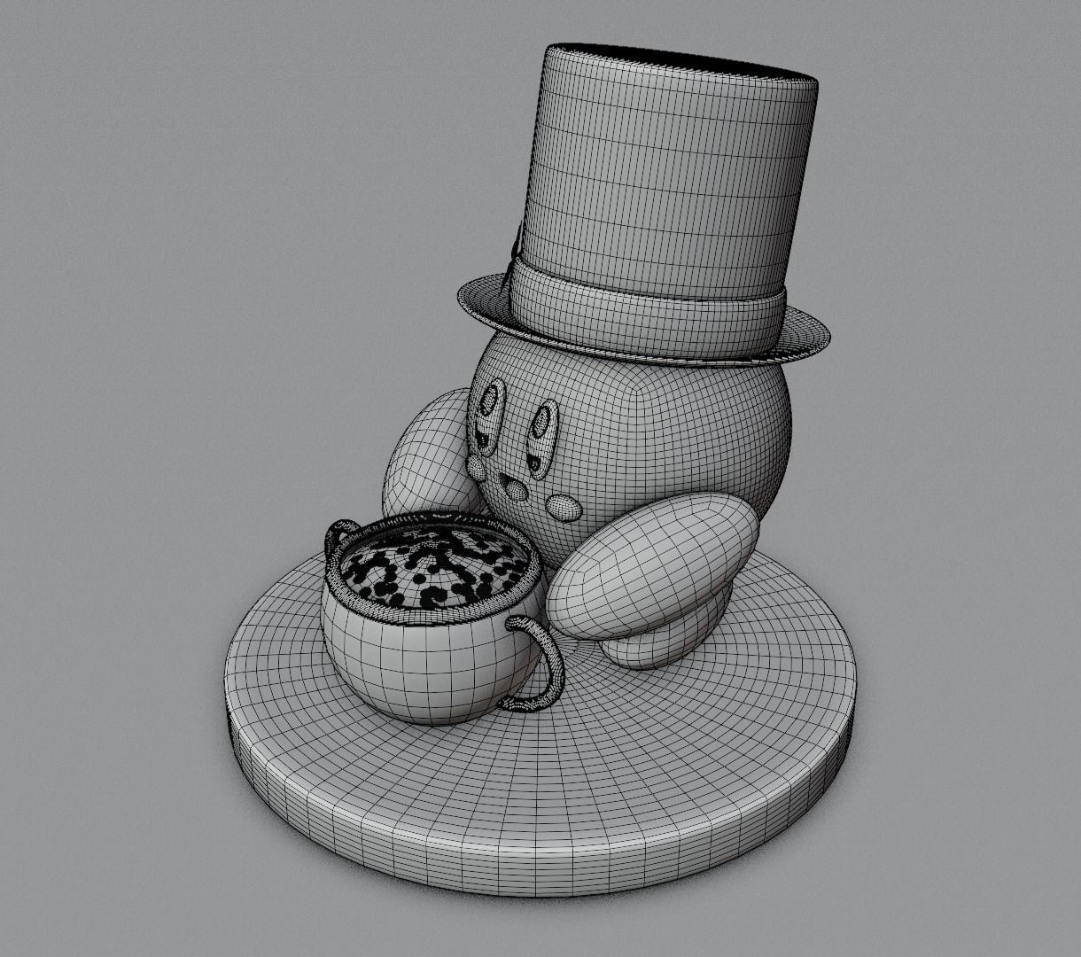 Kirby holidays sat 3D model for 3D print 3D print model_62