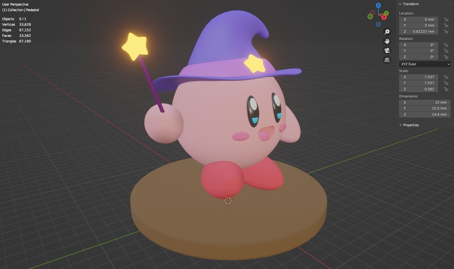 Kirby holidays sat 3D model for 3D print 3D print model_40