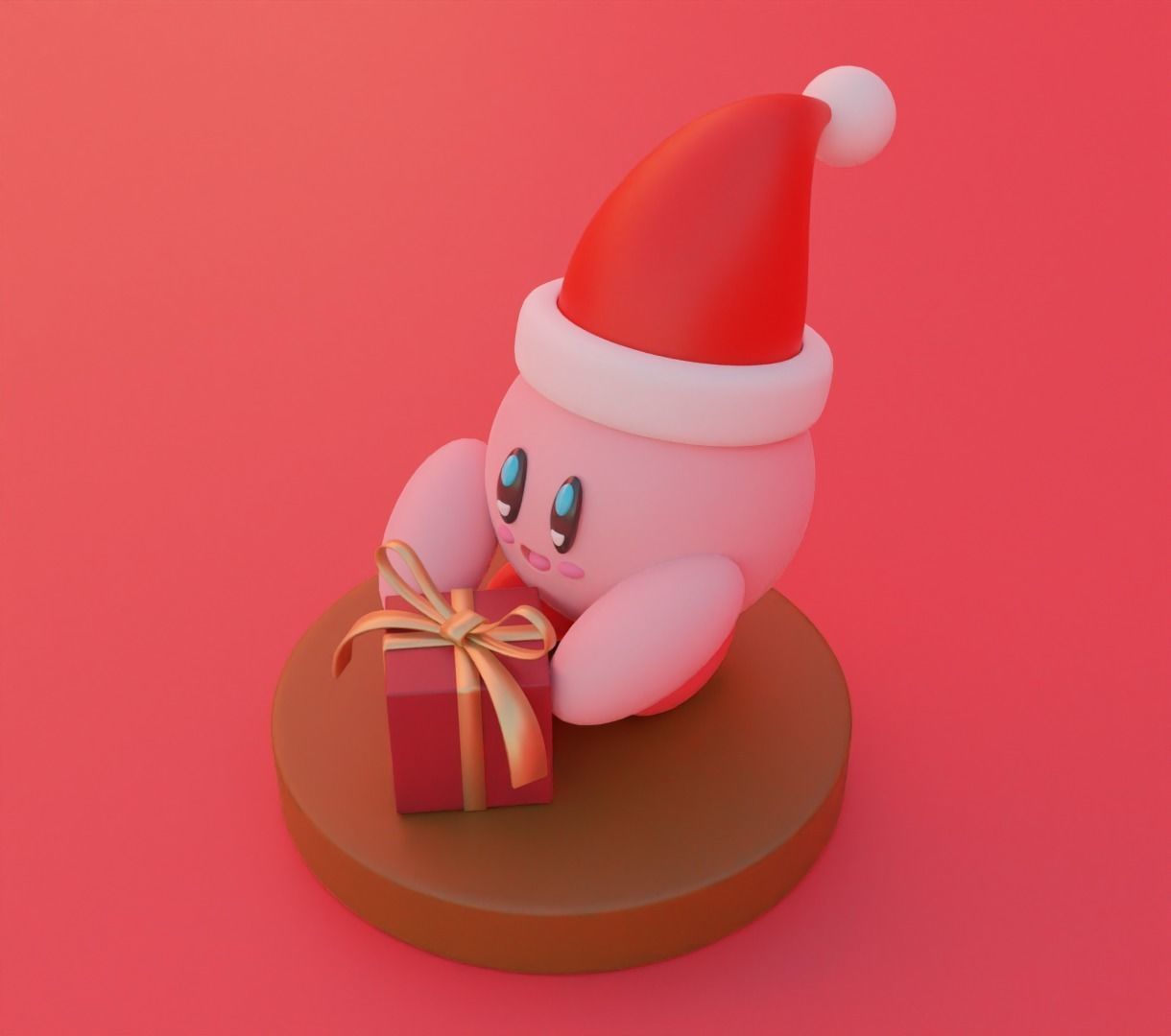 Kirby holidays sat 3D model for 3D print 3D print model_9