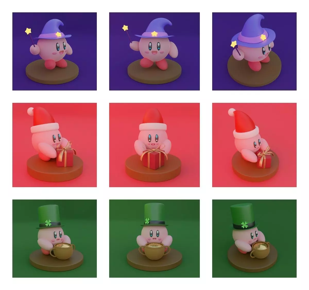 Kirby holidays sat 3D model for 3D print 3D print model_0