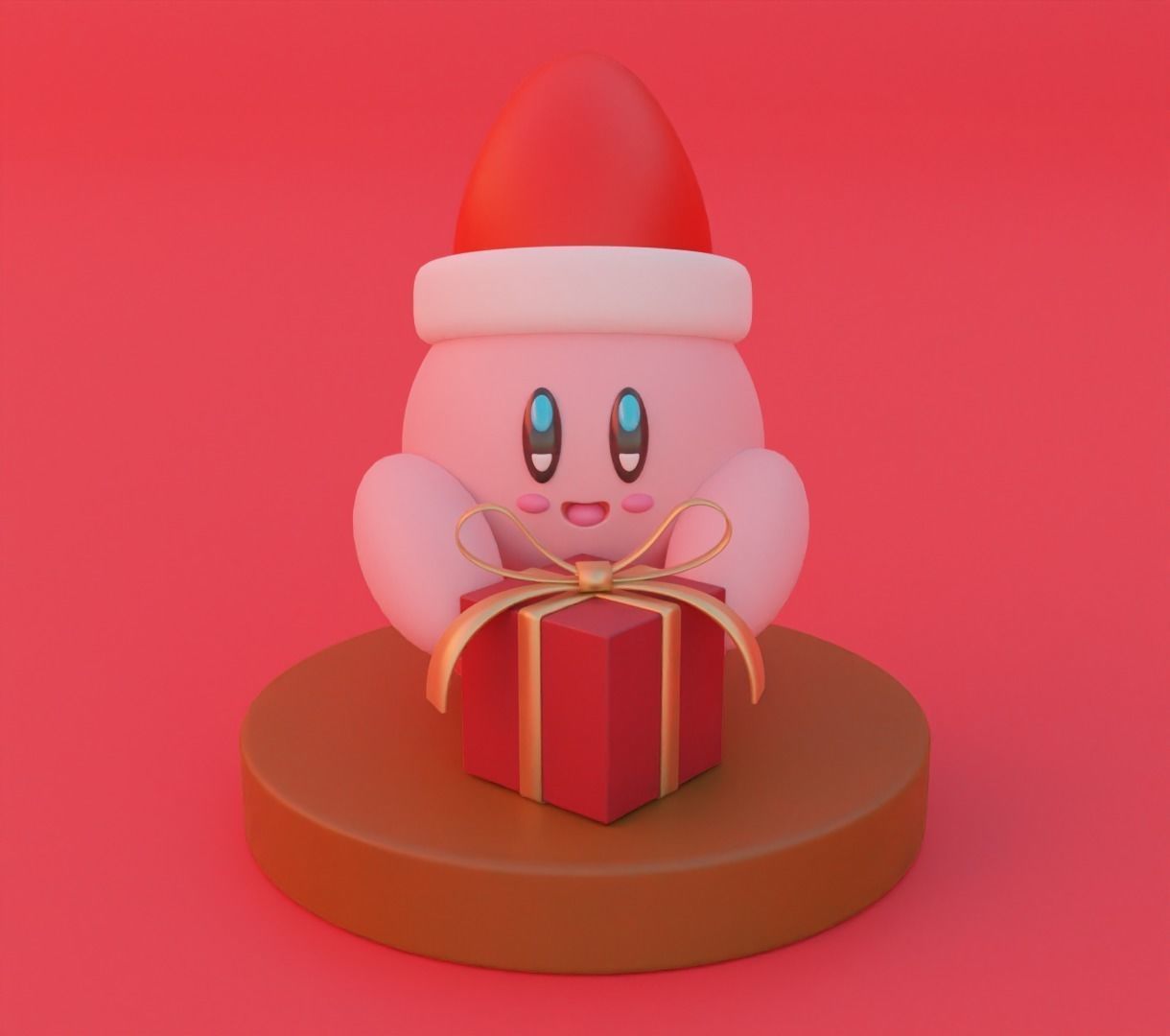 Kirby holidays sat 3D model for 3D print 3D print model_2