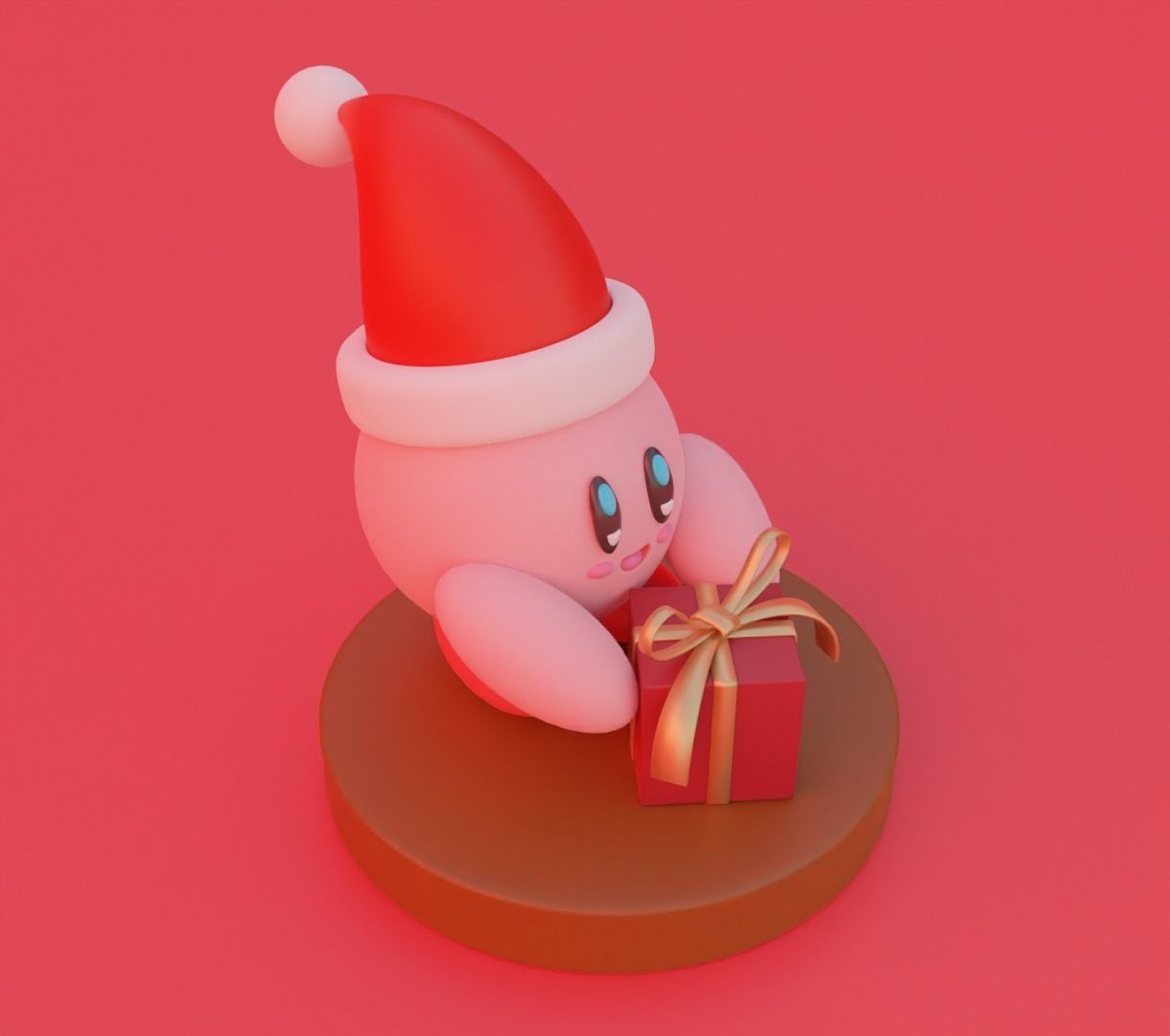Kirby holidays sat 3D model for 3D print 3D print model_8