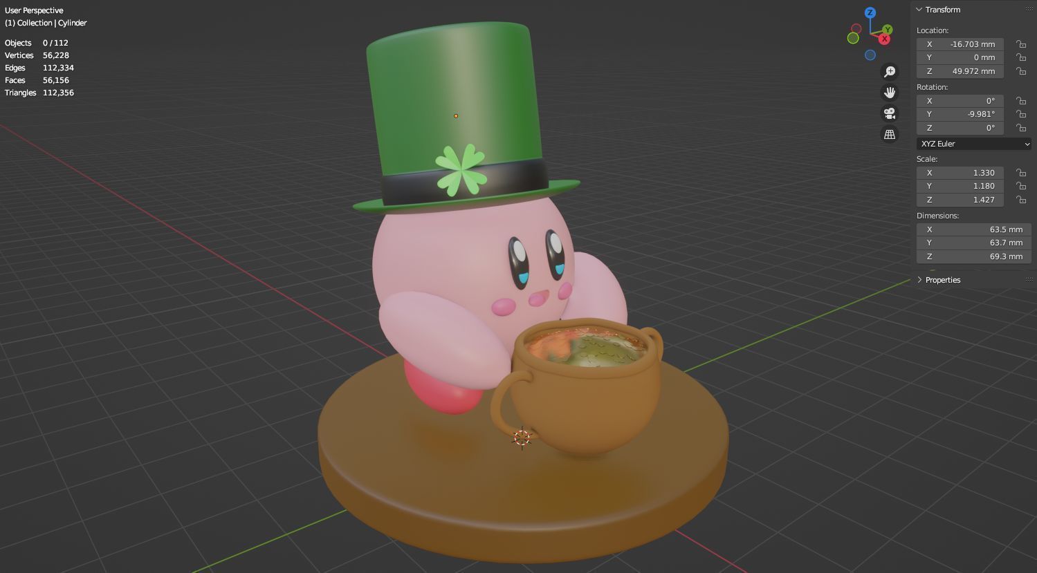 Kirby holidays sat 3D model for 3D print 3D print model_64