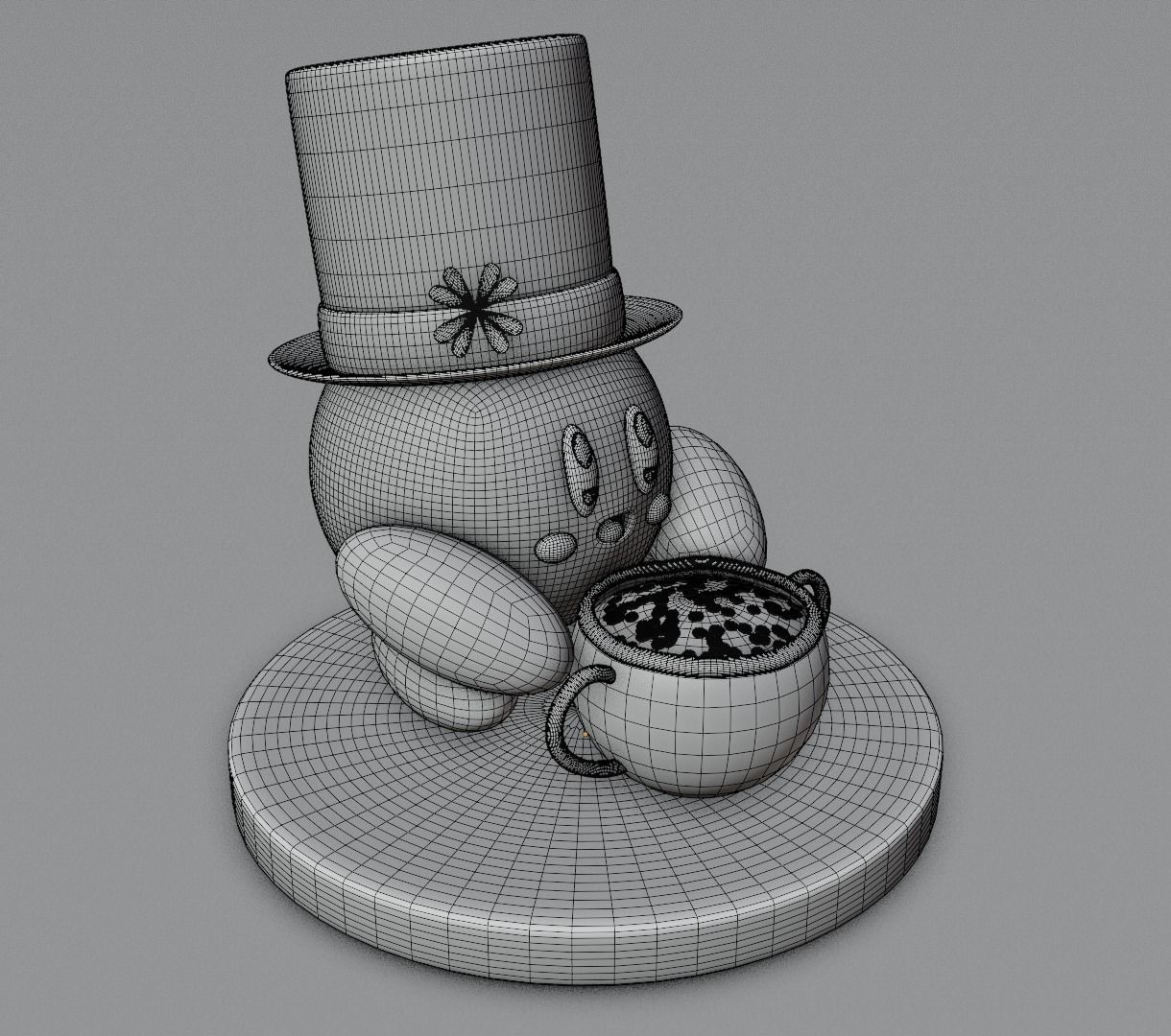 Kirby holidays sat 3D model for 3D print 3D print model_54