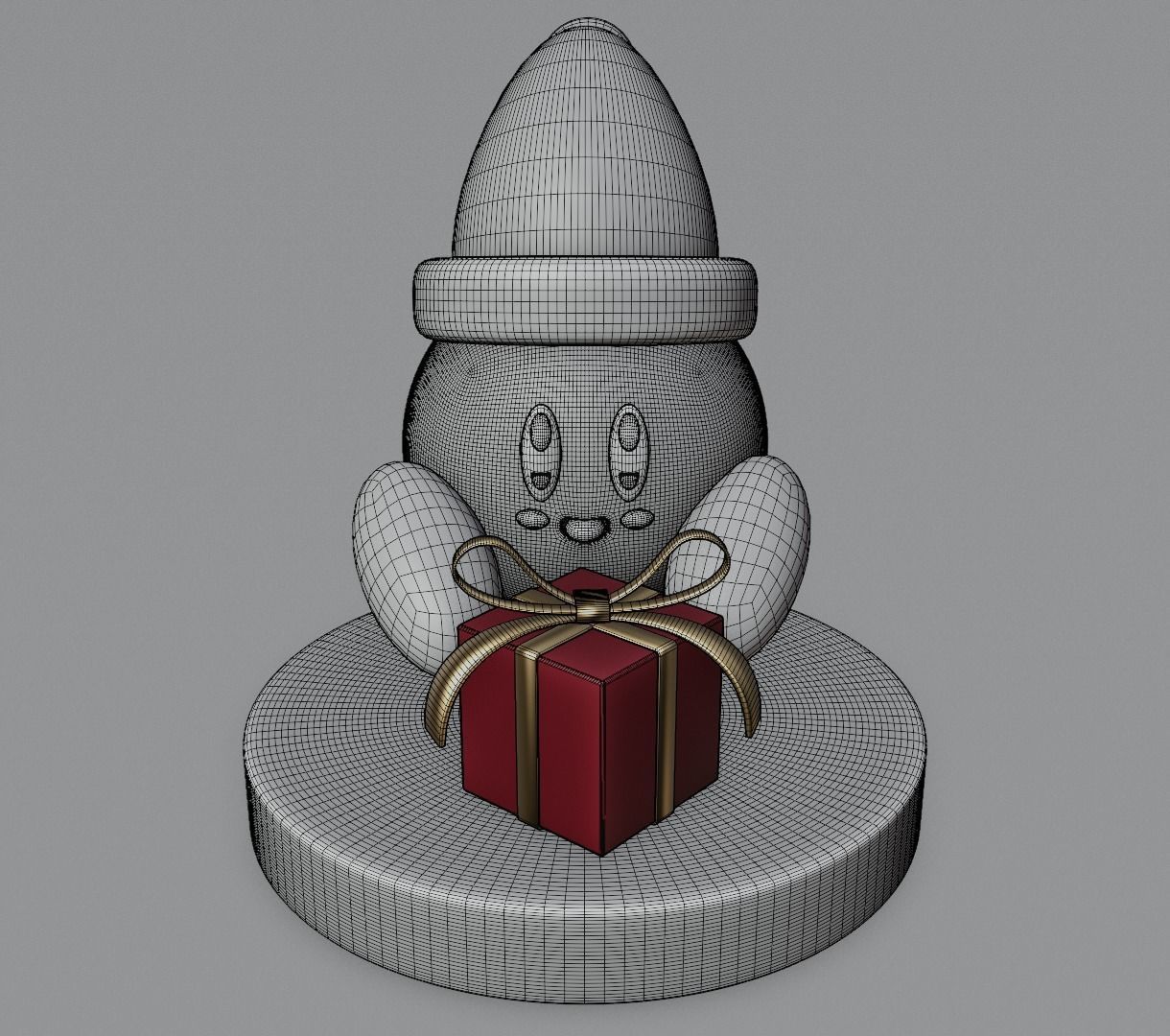 Kirby holidays sat 3D model for 3D print 3D print model_12