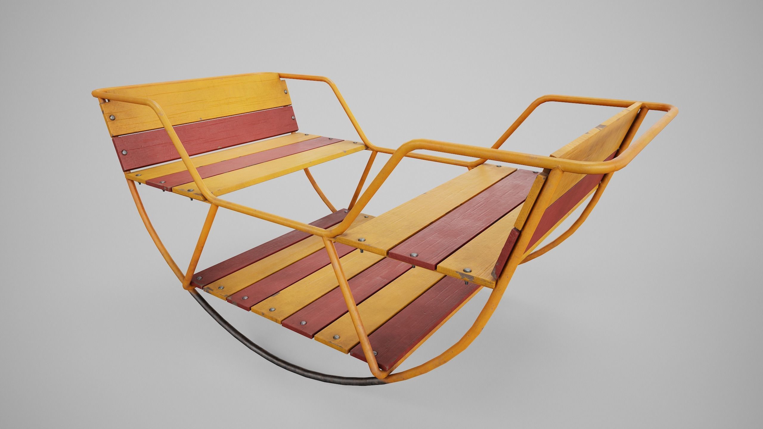 Painted Playground Balancer Boat Low-poly 3D model_19