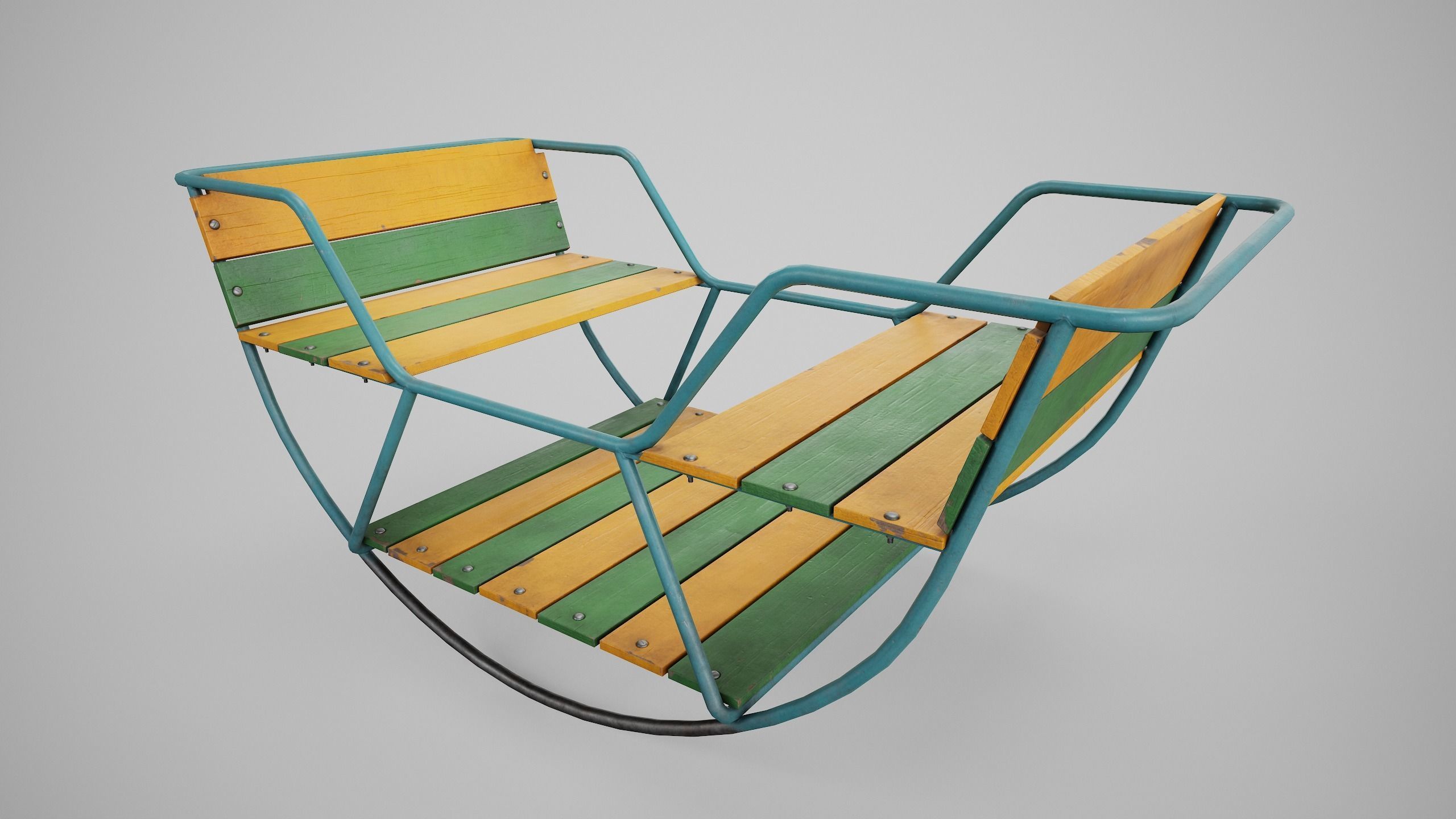 Painted Playground Balancer Boat Low-poly 3D model_10