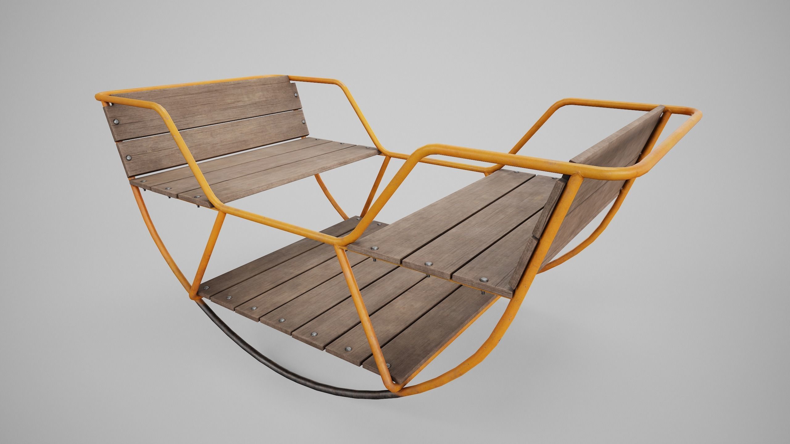 Painted Playground Balancer Boat Low-poly 3D model_23