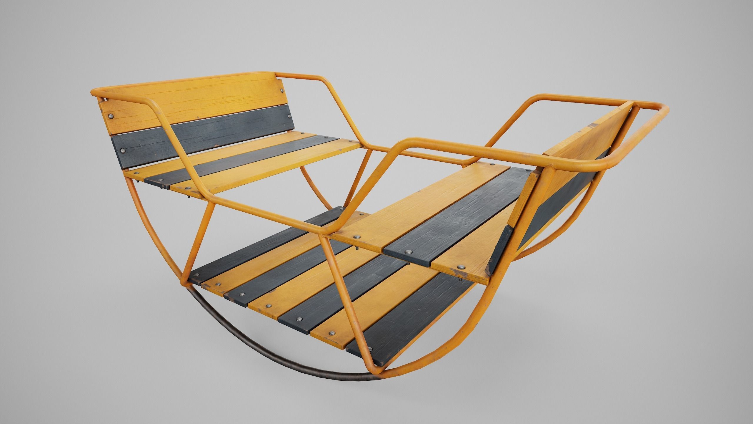 Painted Playground Balancer Boat Low-poly 3D model_16