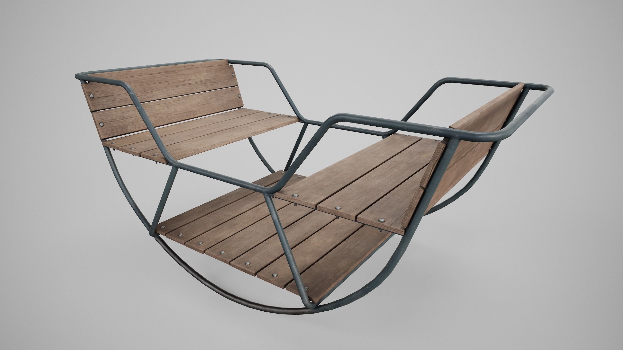 Painted Playground Balancer Boat Low-poly 3D model_20