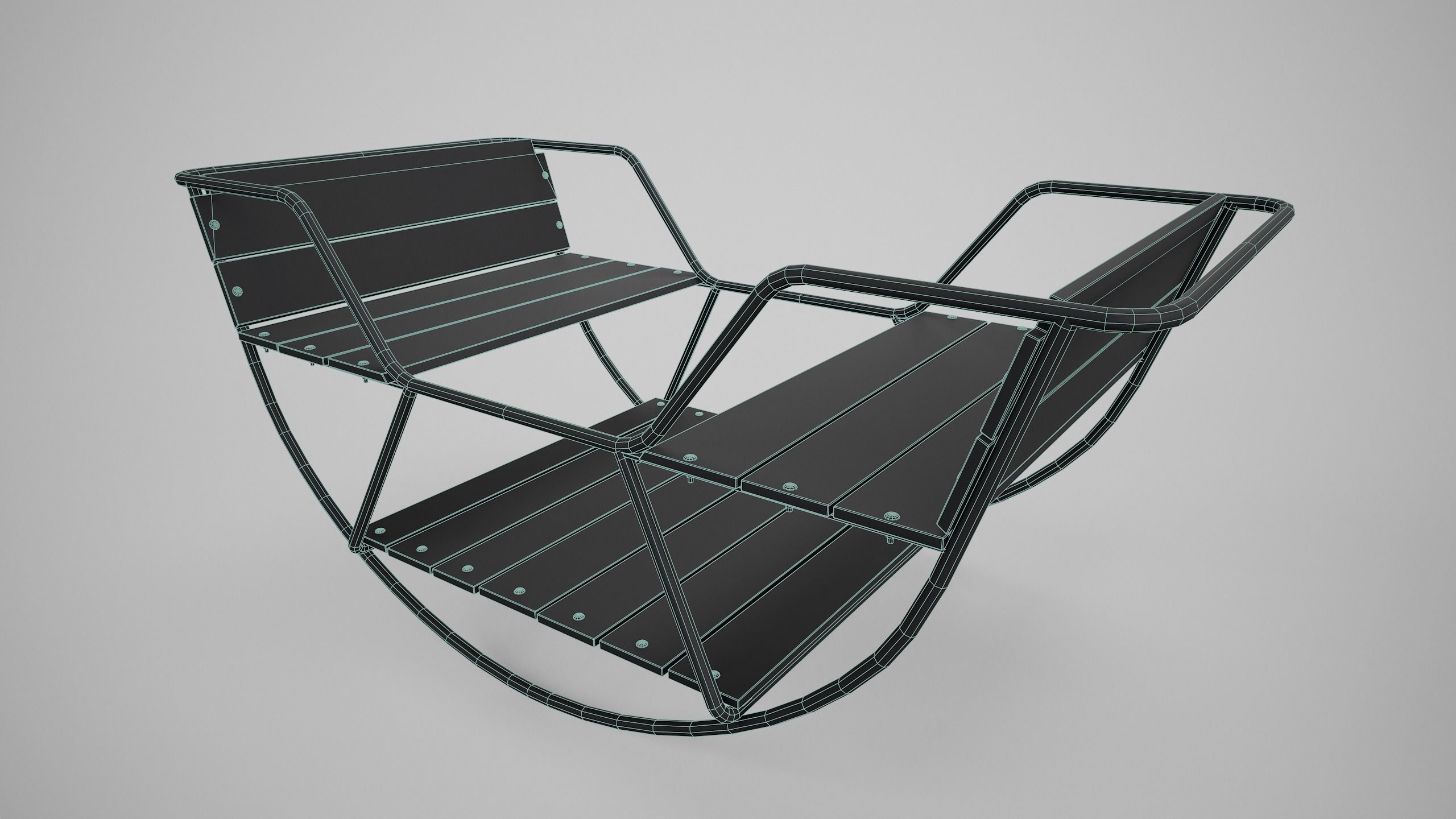 Painted Playground Balancer Boat Low-poly 3D model_25