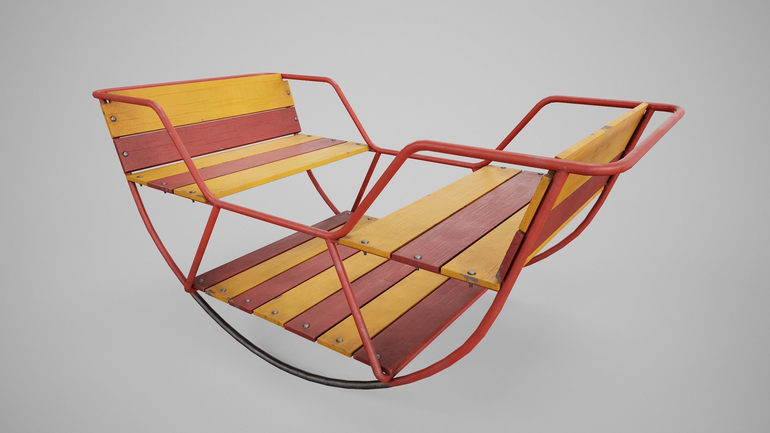 Painted Playground Balancer Boat Low-poly 3D model_15